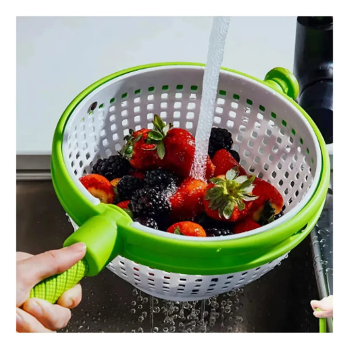 Colador Para Cocina Multiusos Giratorio Manilla Verde Blanco