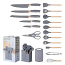 Set De Utensilios De Cocina Silicona Cuchillos Y Tabla 19pcs Aleatorio