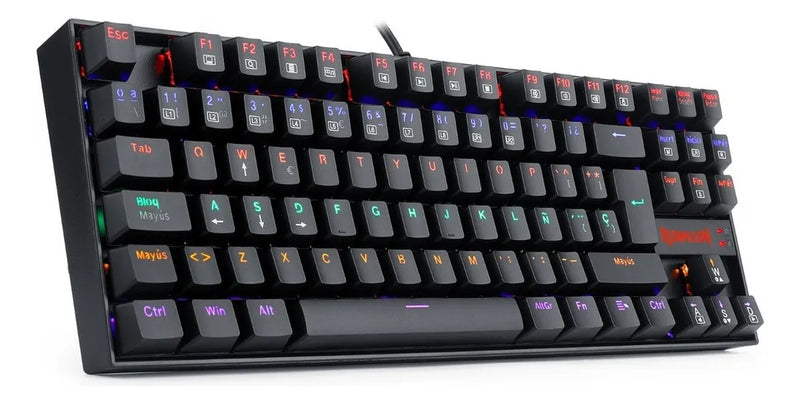 Teclado Mecánico Redragon Kumara Rainbow K552-kr-sp Teclado Negro Idioma Español Latinoamérica