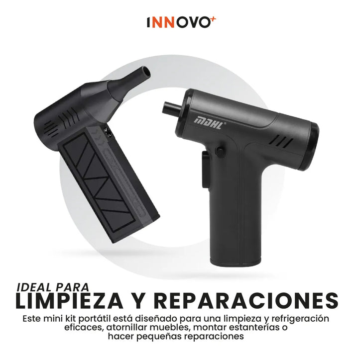Destornillador Eléctrico 10 En 1 Con Mini Ventilador Portátil Innovo 4 Velocidades
