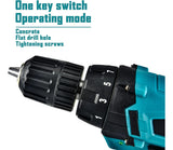 Taladro Eléctrico, 12 V Batería De Iones De Litio Cargador Azul Petróleo