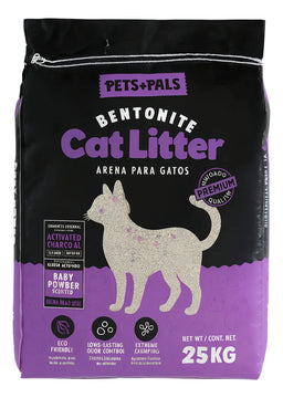 Arena Gatos Premium Aroma Talco Bebé 99% Libre De Polvo 25kg
