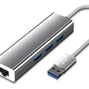 Adaptador De Red Usb 3.0 A Rj45 Ethernet + Hub 3.0 Multipuer