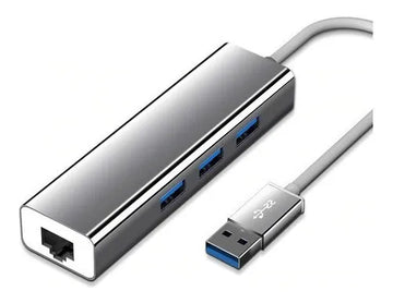 Adaptador De Red Usb 3.0 A Rj45 Ethernet + Hub 3.0 Multipuer