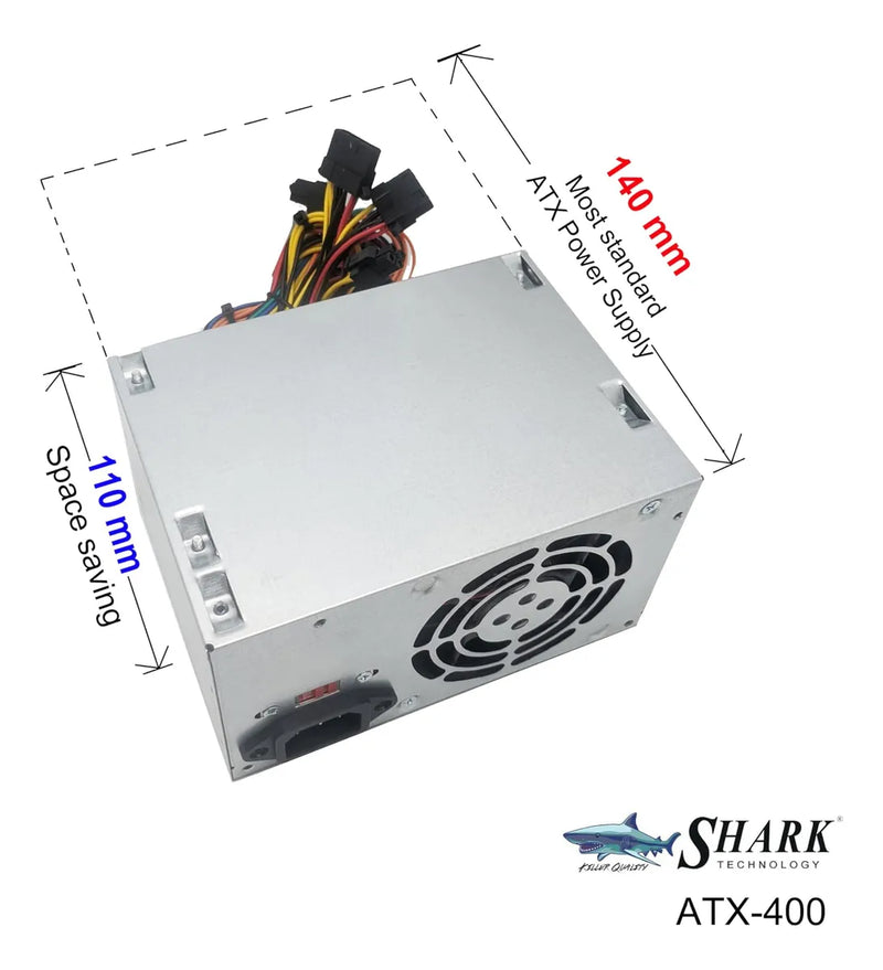 Tecnología Shark 400w Atx 12v V2.1 Fuente De Alimentación De