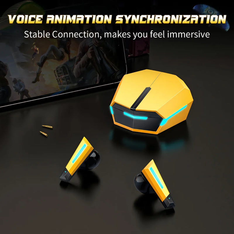 Audífonos Tws In-ear Gamer Inalámbricos Onikuma T32 Amarillo