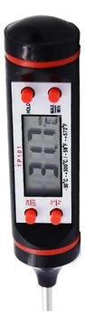 Termometro Digital Lcd Pincha Carne -50° A 300° - 4 Botones Color Negro
