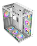 Gabinete Gamer Iceberg Atx Crystal Cube Xl Blanca 7 Fans Rgb Blanco
