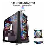 Musetex Gaming Pc Chasis Con 6 Ventiladores Led Argb 120mm