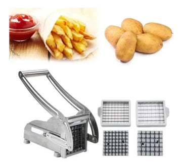 Cortador Picador Triturador De Papas Y Verduras Metálico Plateado