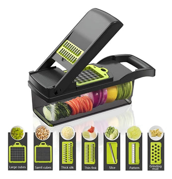 Cortador Rallador Frutas Picador Verduras Manual Verde