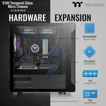 Gabinete para computadora de escritorio Thermaltake S100 CA-1Q9-00S1WN-00 CA-1Q9-00S1WN-00 negro