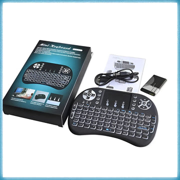 Mini Teclado Inalámbrico Airmouse Android Smart Tv Iluminado Mouse Color Teclado Black
