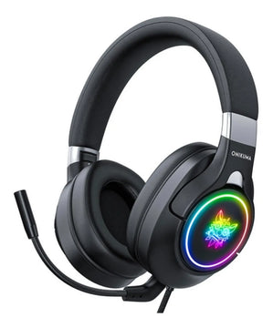 Audifonos Diadema Gamer Onikuma K15 Negros Con Luz Rgb Led