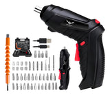 Destornillador Electrico Estuche 47 Accesorios Portatil Luz - Negro - 50-60 Hz