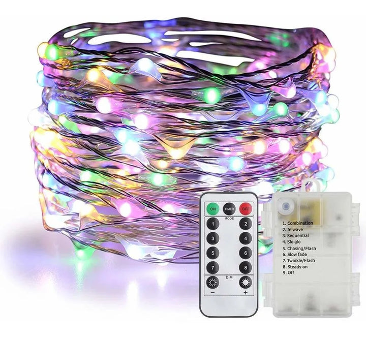 Extensión 100 Luces Navideñas Led Sf 33 Pies Con Control