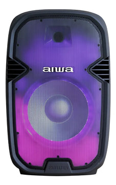 Cabina Aiwa AWSP15TWL Bluetooth Radio Fm Microfono Tripode Color Negro