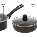 Set Sartén Jumbo 24cm + Perol 16cm Imusa Smart Negro