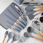 Set De Utensilios De Cocina Silicona Cuchillos Y Tabla 19pcs Aleatorio