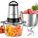 Picatodo Electrico Doble Bowl Cuchillas 400w 3lt Color Plateado