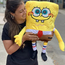 Peluche Bob Esponja Grande 70cm Moño De Regalo Y Globos Amarillo