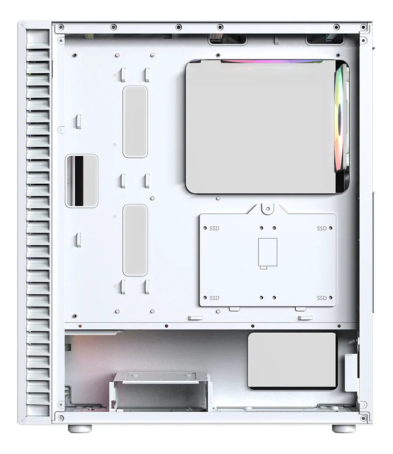 Gabinete Chasis Gamer Xyz Airone 100 Mesh White Rgb Blanco
