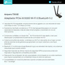 Tp-link, Tarjeta Pcie Wifi 6 Ax3000 + Bt 5.2, Archer Tx55e