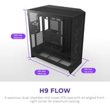 Nzxt H9 Flow (2025) Large Dual-chamber Atx Mid-tower Ai...