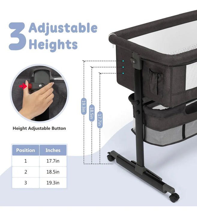 Cuna Para Bebe, Moises 3 En 1 Para Bebe, Moises Con Ruedas,