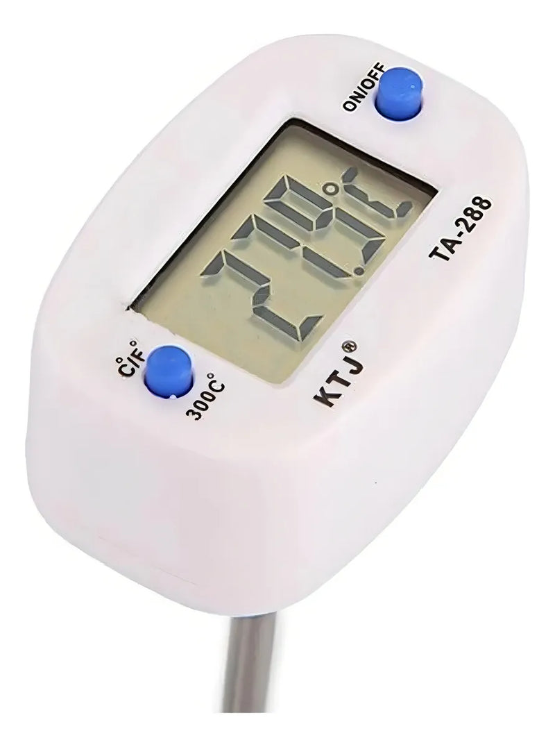 Termometro Cocina Digital Pincha Carne Liquidos Gastronomia Color Blanco Y Gris