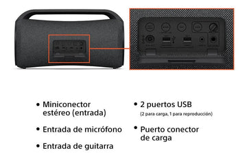 Parlante Sony Bluetooth Resistente Al Agua | Srs-xg500 Color Negro