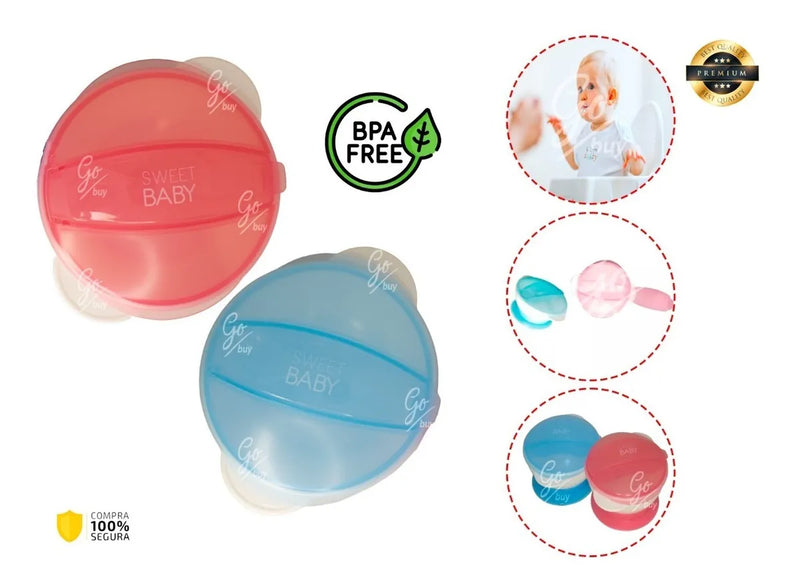 Set Tazon Cuchara Bowl Antideslizante Para Bebe Antiderrame Color