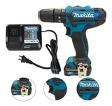 Taladro percutor atornillador inalámbrico de 10mm Makita HP333DWYX3 + 1 batería de 1.5Ah + accesorio con caja de cartón