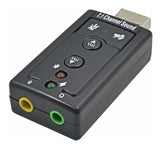 Adaptador Sonido Tarjeta De Audio 7.1 3d Usb Pc Canal Stereo