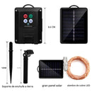 Luces Navideñas Multicolor Con Panel Solar - 21 Metros Azul Claro
