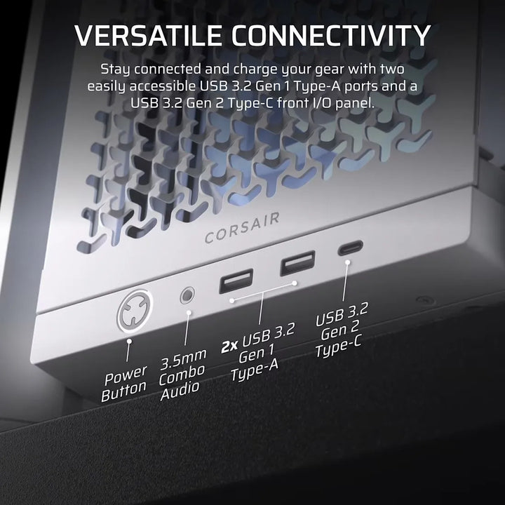 Corsair 4000d Frame Rs Argb: Chasis Atx Y 3 Ventiladores Blanco