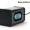 Bocina Portátil Ligero Bluetooth Tws Altavoz Inalámbrico Recargable Parlante Ldnio Luces Led Rgb Sonido Estéreo Graves Potentes Reproductor Música Negro Compacto Duradero