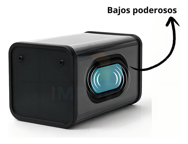 Bocina Portátil Ligero Bluetooth Tws Altavoz Inalámbrico Recargable Parlante Ldnio Luces Led Rgb Sonido Estéreo Graves Potentes Reproductor Música Negro Compacto Duradero