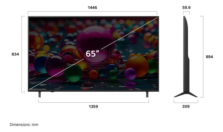 Televisor 65 LG Uhd Ai Ua8000 4k Smart Tv 2025 65ua8000psb
