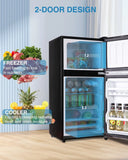 Refrigerador Compacto Retro 3.5 Pies Cúbicos Doble Puerta