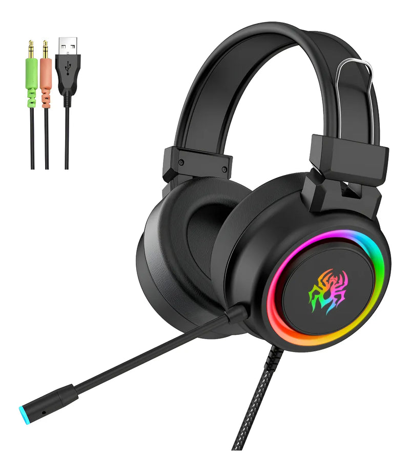 Audifonos Gamer Yoro V5 RGB con Luz RGB Diadema Auricular Cable Microfono