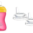 Vaso Entrenador Avent Antiderrame + 2 Boquillas 9 Onzas Rosa