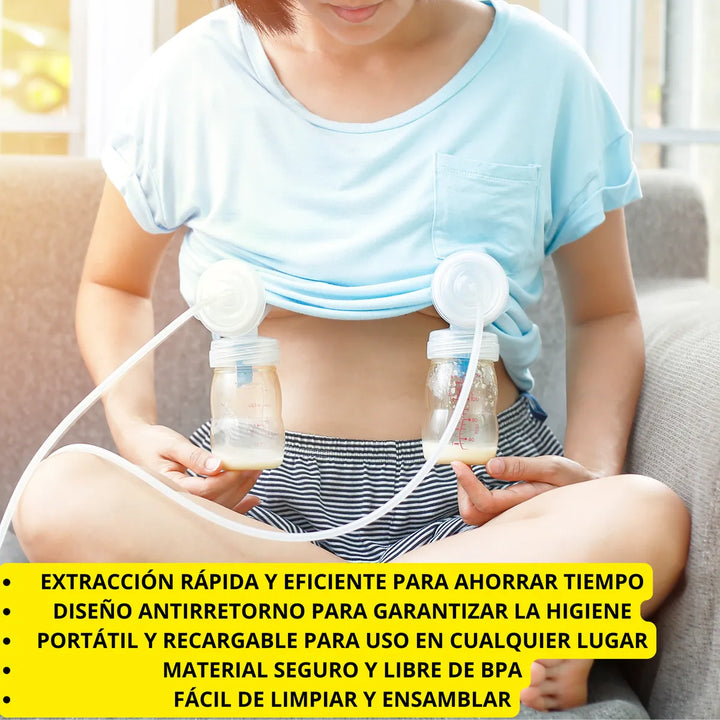 Extractor Doble Portatil Leche Materna Automatico Electrico