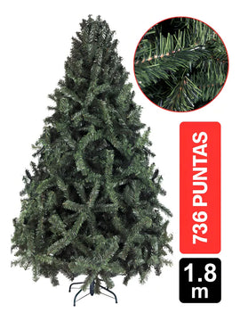 Arbol De Navidad Arizona 1.80m 736 Puntas Gio Home Pino Navideño Look Natural Base Metalica Artificial Para Decoracion Con Bolas Adornos Extension Cintas Bombillos Botas Campanas Luces Estrella Noel