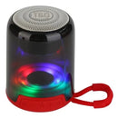 Mini Parlante Bluetooth Fm Tf Aux Recargable Led Rgb Color Rojo