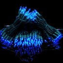 Luces Navideñas Led Azules Con Cable Verde, 66 Pies, 200 Un