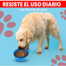 Plato Comedero Azul para Perros con Diseño Anti-Ansiedad, Goma Atóxica Antideslizante, Ideal para Comer Lento y Mejorar la Digestión de tu Mascota.