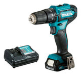 Taladro percutor atornillador inalámbrico de 10mm Makita HP333DWYX3 + 1 batería de 1.5Ah + accesorio con caja de cartón