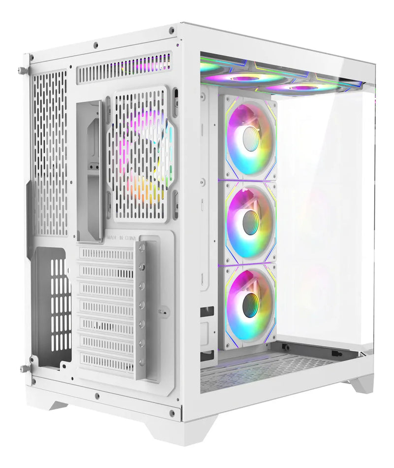 Chasis Iceberg Crystal Edge Blanco X10 Ventiladores Argb