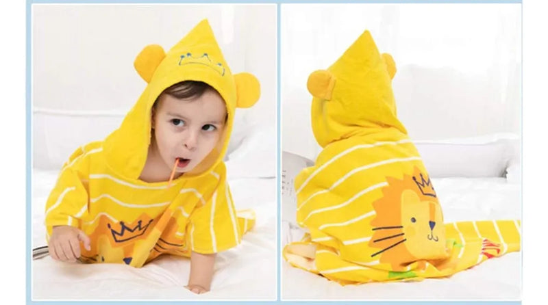 Toalla De Algodon Con Capucha Para Ninos Divertida Y Absorbe